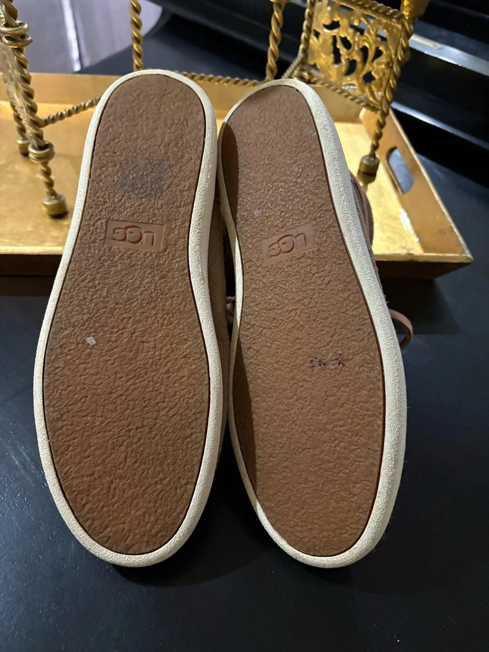 UGG Ladies Taupe Suede Mid-Top Sneakers